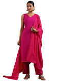 Libas Women's Silk Blend Kurta Sets (35610_Red