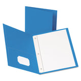 Oxford 57701 Twin Pocket Folders,w/Fstnrs,11Inch x81/2Inch,25/BX,Light Blue