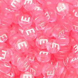 200PCS Letter Beads 4x7mm Acrylic Colorful Transparent Vowel Letter E Beads for Jewelry Making Bracelet