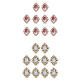 Merishopp Rhinestone Flat Back Beads Button Scrapbook Embellishments Pink Clear