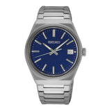 Seiko Stainless Steel Dress Chronograph Men Watch Sur555P1, Blue Dial, Bandcolor-Silver