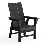 Costaelm Outdoor Adirondack Chair, HDPE Patio Balcony Chair, Portside Seashell Nautical Curveback Adirondack Chair and Fire Pit