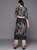 Libas Women'S Viscose Yoke Design Regular Kurta (23748Oh Navy Blue Navy Blue L