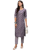 Gosriki Women'S Cotton Blend Printed Straight Kurta With Pant (Funnu Purple-Nwfb06-Gs_Xl_Purple_X-Large),Purple,,B0BTJ6QRWX