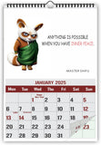 Accuprints 2025 Panda Wall Hanging Calendar And Planner (12 X 18 Inches) Paper -130 Gsm