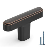KNOKLOCK 10 Pack Oil Rubbed Bronze Cabinet Knobs - Zinc Alloy, Small, Rectangular, Modern Style, Ambidextrous, 10 Count