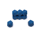 20mm Geometric Wooden Beads Blue Polygon Wooden Loose Spacer Beads with 4mm Hole for Decor Garlands/Jewelry Making/Home Farmhous