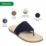 Ortho Joy Fancy Doctor Slippers | Comfortable Flat Sandals For Women Stylish,Navy Blue,4,B09YDJ512C