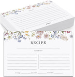 GardenCity Recipe Cards, 4x6 Recipe Cards for Bridal Shower and Weddings, Double-Sided, 50 Pack, Wildflower