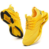 SKDOIUL Men Sport Running Sneakers Tennis Athletic Walking Shoes mesh Breathable Comfort Fashion Runner Gym Jogging Shoes Yellow