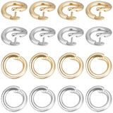 Beebeecraft 30Pcs 2 Color Locking Jump Rings OD 5.5mm ID 3mm 18K Gold & 925 Sterling Silver Plated Round Split Jump Ring Open O
