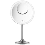 Miusco Makeup Mirror 9 Vanity Mirror with Lights, 5X & 10X Magnification - Front/Back Magnetic Design, Rechargeable & Cordless,