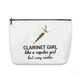 Sudaporn Clarinetist Women Pouch Makeup Bag Clarinet Player Lover Birthday Gift for Women Band Senior Night Gifts Canvas Cosmest