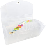 JAM PAPER Accordion Folders 13 Pocket Plastic Expanding File Check Size 5 x 10 1/2 Clear Sold Individually