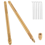 Maysing 2pcs Brass Ventilating Holder with 6pcs Ventilating Needles for Lace Wig Different Size Make and Repair Lace Wig Venting