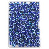 INSPIRELLE 200 Pieces 8mm Blue Round Resin Turkish Evil Eye Beads for for Jewelry Bracelet Craft Making