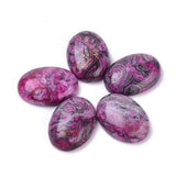 Fashewelry 20Pcs Natural Oval Purple Ripple Jasper Flat back Gemstone Cabochons 25x18mm Healing Chakra Crystal Stone Bead Cab Co
