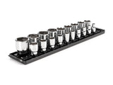 TEKTON 1/2 Inch Drive 6Point Socket Set with Rails, 19Piece (3/811/2 in.) | SHD92122