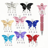 8pcs Butterfly Beads for Pens 64mm Colorful Rhinestone Beads for DIY Bracelet Necklace Earrings Keychain Making
