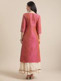 Varanga Women Pink Coral Gota Patti Kurta With Gota Embellished Sleeves Kurta Set For Women, Dress For Women Stylish, Kurti Set With Dupatta For Women (Double Extra Large)