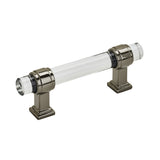 Amerock | Cabinet Pull | Clear/Gunmetal | 3 inch (76 mm) Center to Center | Glacio | 1 Pack | Drawer Pull | Drawer Handle | Cabi