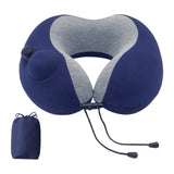 Trendivibe Inflatable Travel Pillow Inflatable Neck Pillow For Sleeping Office Airplane Blue