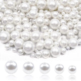 TOAOB 200pcs Pearl Beads for Jewelry Making 4mm to 12mm White Loose Pearls Craft Beads with Holes for DIY Craft Necklaces Bracel