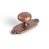 Goo-Ki Antique Copper Zinc Alloy Cabinet Knob with Backplate - Single Hole Center Cabinet Pull Hardware for Bedroom, Kitchen, 2