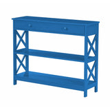 Convenience Concepts Oxford 1 Drawer Console Table with Shelves, Teal Blue