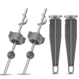 4pcs Pivot Rod Replacement, Sink Drain Parts with 2pcs Plug&2pcs Pop-Up Center piece Assembly Bathroom Sink Pop Up Stopper Compa