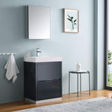 Fresca Valencia 24 Dark Slate Gray Free Standing Modern Bathroom Vanity W/Medicine Cabinet - Faucet Sold Separately