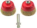 Inditrust New Wire Cup Brush Set 2Pc Non Twisted Cup Brush With 1Pc Adopter Wheel Brush Pack Of 3Pcs