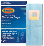 EnviroCare Replacement Micro Filtration Vacuum Cleaner Dust Bags made to fit Riccar 2000, 4000 and Vibrance Series. Simplicity 5