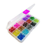Beadingstation Strand of 140 Pcs 2-Tone Crackle Glass Round Beads 6mm (15 Colors Combo Box)