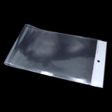 PABCK 100 Pack (Available Size 6.1x15.7 inch) Clear Self Adhesive Straight Hair Packaging Bags with Hang Hole Wigs Hair Storage