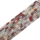 BEADIA Natural African Bood Stone Tube Beads Cylinder 2x4mm 38cm/Strand Stone Beads for Jewelry Making
