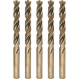 Metric Cobalt Drill Bits 12.5mm 5PCS, M35 high Speed Steel, high Hardness Straight Shank Drill, Mechanical or Hand Drill for Dri