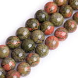 12mm Genuine Unakite Bead Gemstone Round Semi Precious Loose Beads for Jewelry Making 15