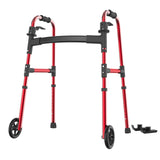 Loyoda Folding Walkers for Seniors, FSA/HSA Eligible Walker with Skis Lightweight 5'' Front Wheel Walker Height Adjustable Alumi