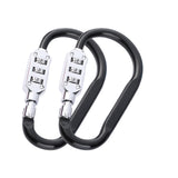 MyyYiTar 2pcs Large 3.8 inch Carabiner with Built-in 3-Digit Combination Lock - Durable Aluminum Alloy, Keyless Security for Eve