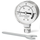BOGERDACK 020PSI Stainless Steel Pressure Cooker Gauge, 2inch Dial Size, 1/8inch NPT Lower Mount, with Plastic Washer, Washer, Nut, 1