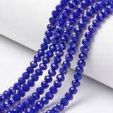 Elecrelive 720Pcs Blue Glass Crystal Beads 8mm Faceted Rondelle Beads Briolette Tiny Loose Crystal for Bracelets Earring Jewelry