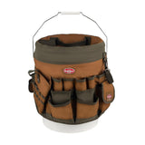 BucketBoss 10056 Bucket Boss 5 Gallon Bucket Canvas Tool Holder and Organizer with 56 Pockets for Bucket Organization in Brown a