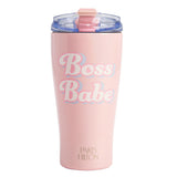 Paris Hilton Boss Babe Tumbler, Insulated Water Bottle with Leak-Proof, Flip-Top Lid, Stainless Steel Travel Cup Keeps Drinks Co