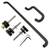 Top Hardware Solid Aluminum Round Combination Push Bar and Pull Handle Set (Matt Black Finish)