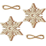 Tmflexe 20Pcs Large Snowflake Unfinished Wooden Cutouts Christmas Ornaments DIY Craft Gift Paintable Blank Snowflake Cutouts X