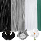 300Pieces Grey White Pipe Cleaners with 20Pieces Flower Stems, Pipe Cleaner Crafts for DIY Art and Craft Projects Creative Gift