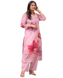 Gosriki Women'S Rayon Viscose Straight Printed Kurta With Pant (Susan Pink-Vks05-Gs_S_Pink_Small),Pink,,B0F8Q8K283