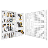 Metal Pegboard Wall Organizer System, 12x24 in Heavy-Duty Steel Peg Board with 38 Hooks, Modular Expandable Pegboard for Garage,