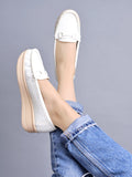 Shoetopai Women'S White Comfort Loafers Soft Faux Leather Slip-On Shoes With Cushioned Sole Casual Footwear Eu39,White,6,B0DFVGGRDT